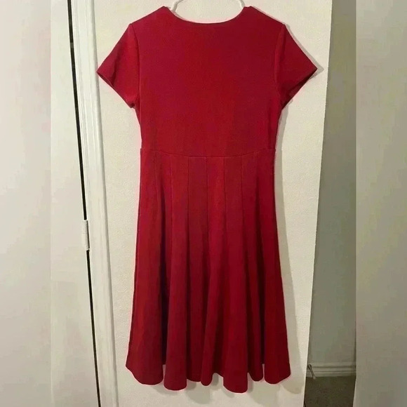 Maeve by Anthropologie Red Lincoln Center Knee Length Fit to Flare Dress Medium - Picture 8 of 8